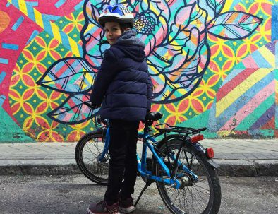 Street art bike tour for children