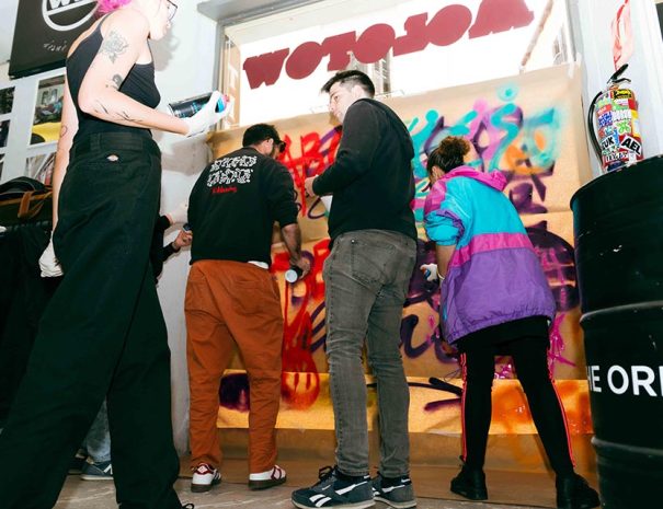 participants spray painting