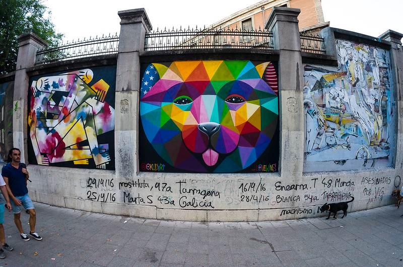 Urban art by Okudart in Madrid