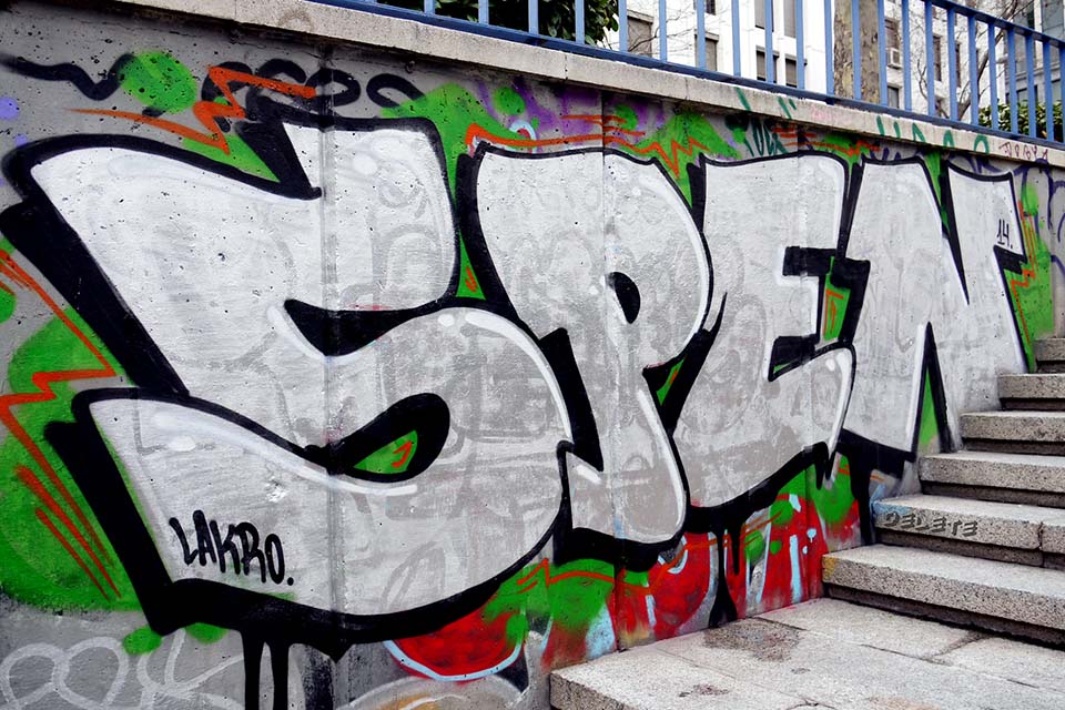 graffiti art in the street with Spen