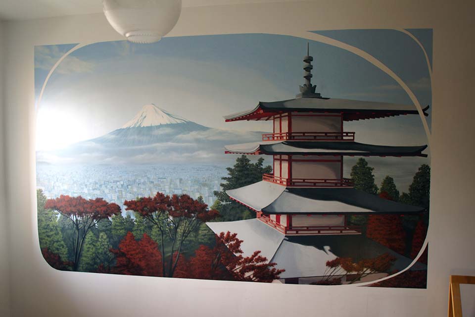 Japanse graffiti panoramic view
