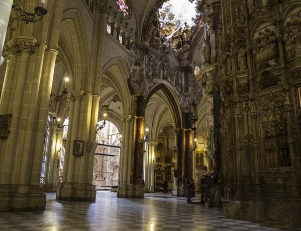 Majestic interior of the Cathedral Toledo, Spain. Declared World
