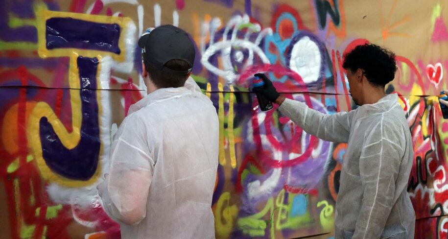 guests at the graffitis team building