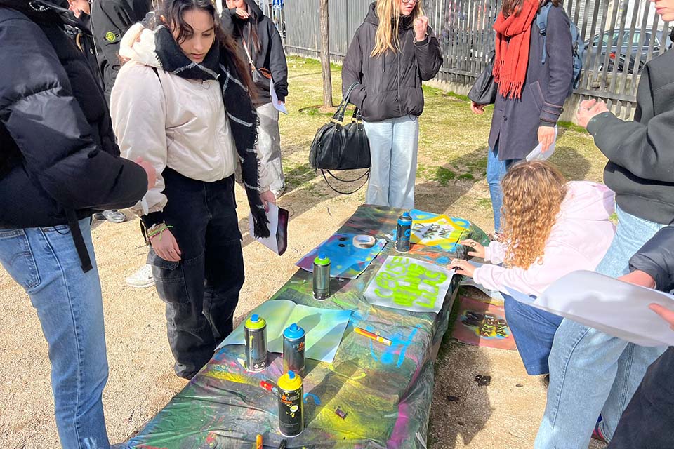 Participants at an experience led by an educational tour operator in Madrid
