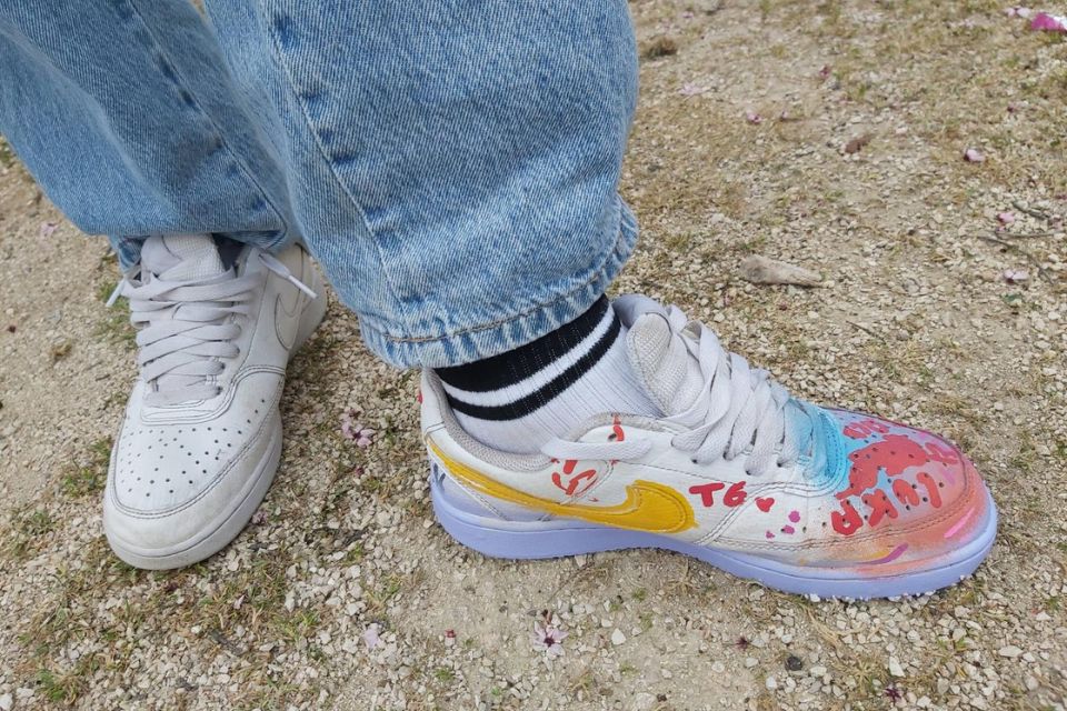 Painting shoes can also be part the activities for school groups